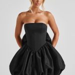 Lotus Mini Dress - Black - Image 7
