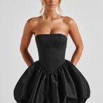 Lotus Mini Dress - Black - Image 8