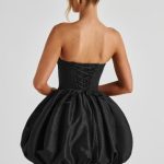 Lotus Mini Dress - Black - Image 9
