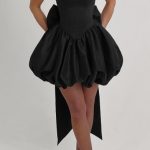 Lotus Mini Dress - Black - Image 11