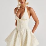 Doris Mini Dress - Lemon Gingham - Image 5