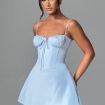 Lacey Mini Dress - Blue - Image 3