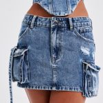 Billie Mini Skirt - Dark Wash - Image 4