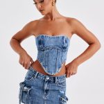 Billie Mini Skirt - Dark Wash - Image 7