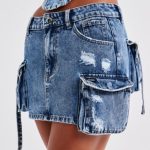 Billie Mini Skirt - Dark Wash - Image 9