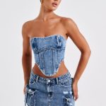 Billie Mini Skirt - Dark Wash - Image 10