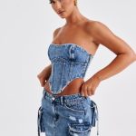 Billie Mini Skirt - Dark Wash - Image 11