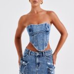 Billie Mini Skirt - Dark Wash - Image 12