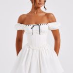 Penelope Mini Dress - Black/White - Image 4