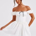 Penelope Mini Dress - Black/White - Image 8