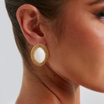 Azra Earrings - Ivory/Gold - Image 2