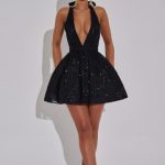 Pippa Mini Dress - Black Sparkle - Image 6