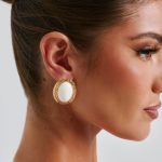 Eloise Earrings - Ivory/Gold - Image 2
