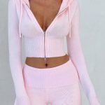 Portia Knit Hoodie - Pink - Image 2
