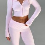 Portia Knit Hoodie - Pink - Image 4
