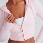 Portia Knit Hoodie - Pink - Image 7