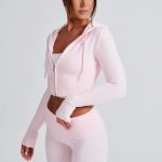 Portia Knit Hoodie - Pink - Image 12