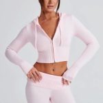 Portia Knit Hoodie - Pink - Image 17