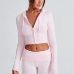Portia Knit Hoodie - Pink - Image 25