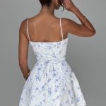 Lacey Mini Dress - Blue Ditsy Print - Image 2