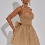 Polly Mini Dress - Gold Sparkle - Image 5