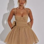 Polly Mini Dress - Gold Sparkle - Image 6