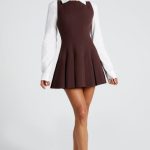 Rory Mini Dress - Plum Brown - Image 7