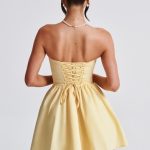 Evie Mini Dress - Lemon - Image 3