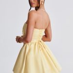 Evie Mini Dress - Lemon - Image 6