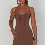 Renee Mini Dress - Chocolate - Image 6