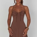 Renee Mini Dress - Chocolate - Image 9
