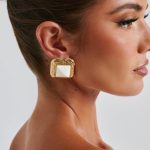 Kennedy Earrings - Ivory/Gold - Image 2