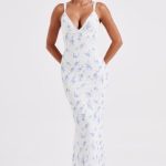 Caoimhe Maxi Dress - Blue Ditsy Print - Image 8