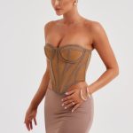 Santanna Corset - Chocolate/Nude - Image 3