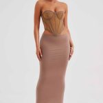 Santanna Corset - Chocolate/Nude - Image 5