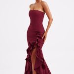 Angelina Maxi Dress - Burgundy - Image 2