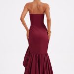 Angelina Maxi Dress - Burgundy - Image 3