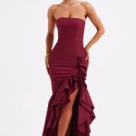 Angelina Maxi Dress - Burgundy - Image 7