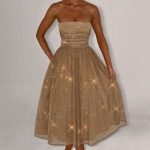 Marissa Midi Dress - Gold Sparkle - Image 2