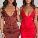 Izabella Mini Dress - Red - Image 11