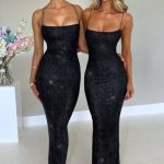 Nessa Maxi Dress - Black Sparkle - Image 4