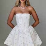 Evie Mini Dress - White Multi Floral Print - Image 2
