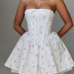 Evie Mini Dress - White Multi Floral Print - Image 4
