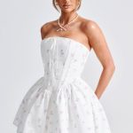 Evie Mini Dress - White Multi Floral Print - Image 10