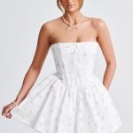 Evie Mini Dress - White Multi Floral Print - Image 11
