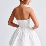 Evie Mini Dress - White Multi Floral Print - Image 12