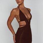 Selena Mini Dress - Chocolate - Image 12