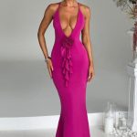 Constantina Maxi Dress - Hot Pink - Image 5