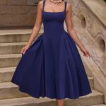 Betty Midi Dress - Navy
