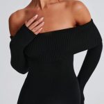 Beverley Knit Maxi Dress - Black - Image 4